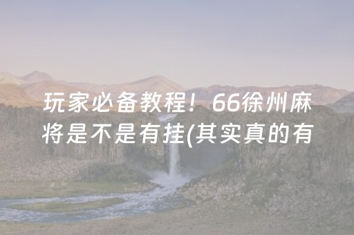 玩家必备教程！66徐州麻将是不是有挂(其实真的有挂)