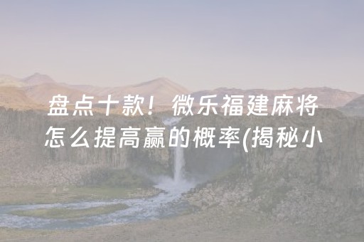 盘点十款！微乐福建麻将怎么提高赢的概率(揭秘小程序赢牌的技巧)