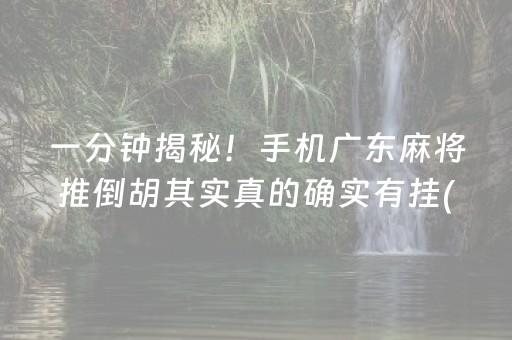 一分钟揭秘！手机广东麻将推倒胡其实真的确实有挂(真的有挂)