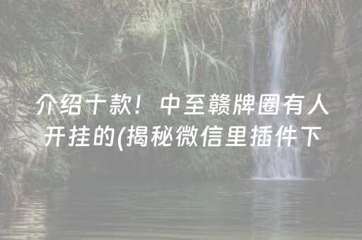 介绍十款！中至赣牌圈有人开挂的(揭秘微信里插件下载)