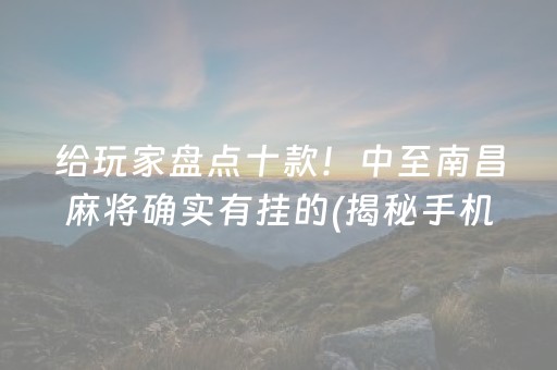 给玩家盘点十款！中至南昌麻将确实有挂的(揭秘手机上胡牌神器)