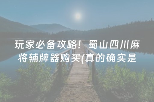 玩家必备攻略！蜀山四川麻将辅牌器购买(真的确实是有挂)