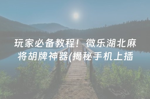 玩家必备教程！微乐湖北麻将胡牌神器(揭秘手机上插件购买)