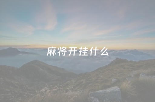 麻将开挂什么（麻将开挂什么好）