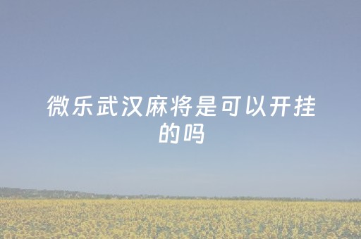 微乐武汉麻将是可以开挂的吗（微乐麻将真的能开挂吗）