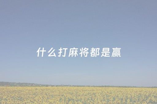 什么打麻将都是赢（啥打麻将能赚钱）