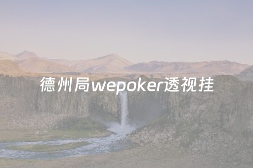 德州局wepoker透视挂（安卓wepoker德州透视挂）