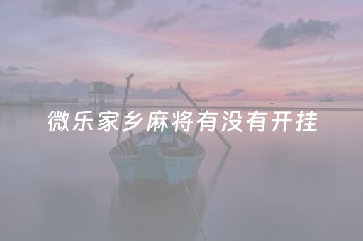 微乐家乡麻将有没有开挂（微乐家乡麻将有没有挂?）