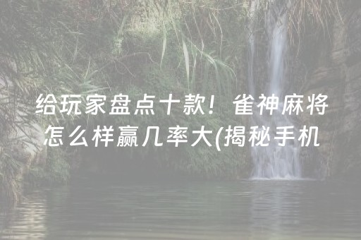 给玩家盘点十款！雀神麻将怎么样赢几率大(揭秘手机上输赢技巧)