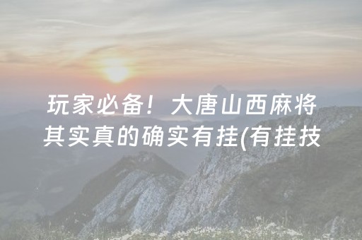 玩家必备！大唐山西麻将其实真的确实有挂(有挂技巧辅助器)