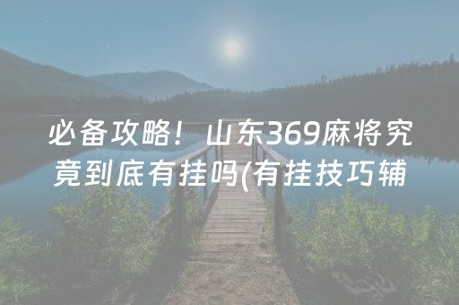 必备攻略！山东369麻将究竟到底有挂吗(有挂技巧辅助器)