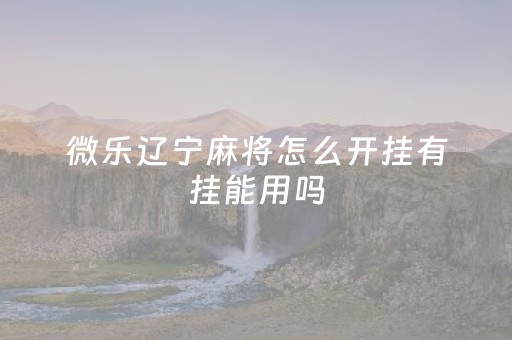 微乐辽宁麻将怎么开挂有挂能用吗（微乐辽宁）