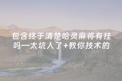 包含终于清楚哈灵麻将有挂吗—太坑人了+教你技术的词条