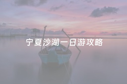 宁夏沙湖一日游攻略（宁夏沙湖游玩攻略）