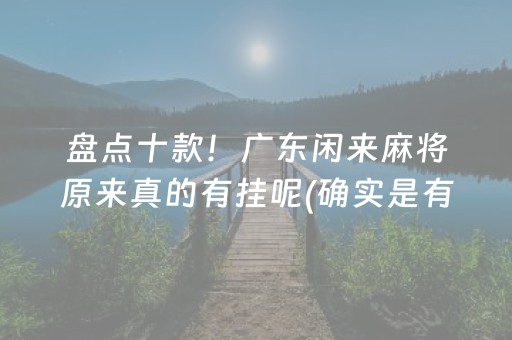 盘点十款！广东闲来麻将原来真的有挂呢(确实是有挂的)