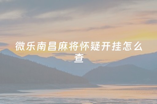 微乐南昌麻将怀疑开挂怎么查（微乐南昌麻将有没有挂）