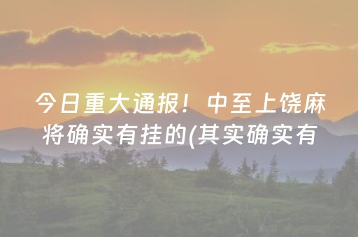 今日重大通报！中至上饶麻将确实有挂的(其实确实有挂)