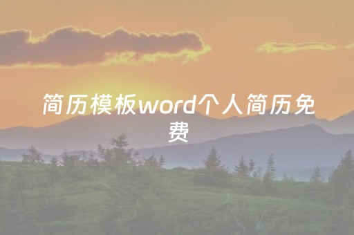 简历模板word个人简历免费（英文简历模板word个人简历免费）