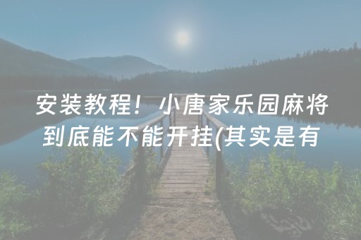 安装教程！小唐家乐园麻将到底能不能开挂(其实是有挂的)