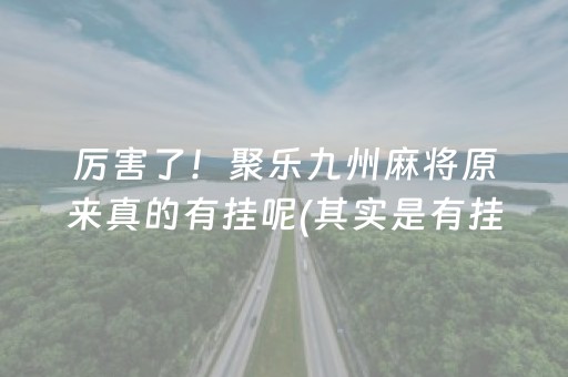 厉害了！聚乐九州麻将原来真的有挂呢(其实是有挂确实有挂)