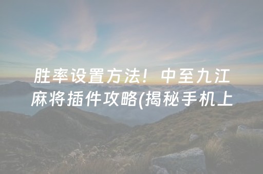 安装程序教程！微乐陕西麻将赢牌技巧(怎么打系统才能给好牌)