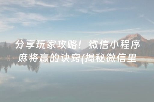 必看盘点“微乐麻将有没有软件”!(确实是有挂)-知乎