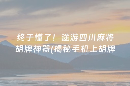 我来告诉大家“途游四川麻将可以买挂吗”(原来真的有挂)-知乎