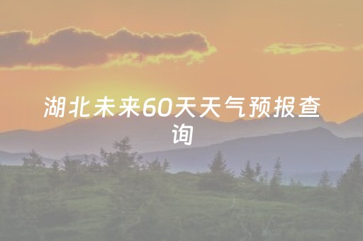 湖北未来60天天气预报查询（如果来月经了做b超能查出吗）