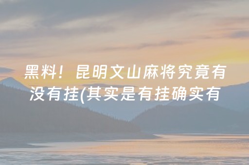 关于！边锋游戏麻将其实是有挂的(胜率到哪调)