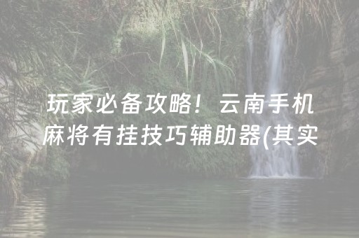 玩家必备攻略！云南手机麻将有挂技巧辅助器(其实确实有挂)