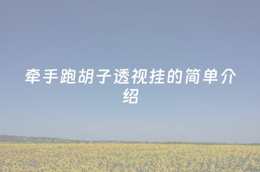 牵手跑胡子透视挂的简单介绍（牵手跑胡子二维码）