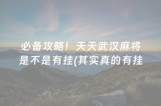 必备攻略！天天武汉麻将是不是有挂(其实真的有挂)