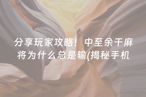 分享玩家攻略！中至余干麻将为什么总是输(揭秘手机上最新神器下载)