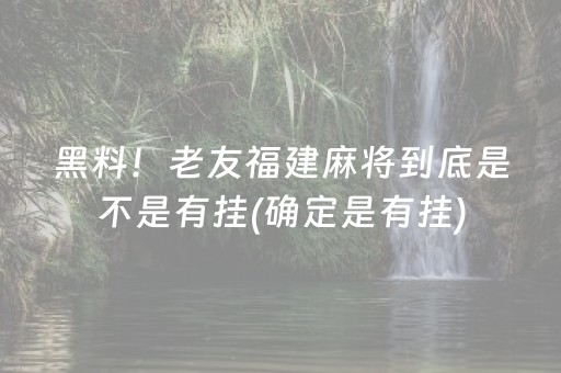 黑料！老友福建麻将到底是不是有挂(确定是有挂)