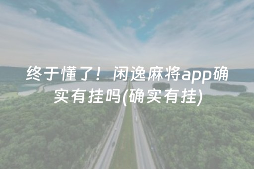 终于懂了！闲逸麻将app确实有挂吗(确实有挂)