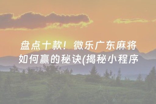 盘点十款！微乐广东麻将如何赢的秘诀(揭秘小程序赢牌的技巧)