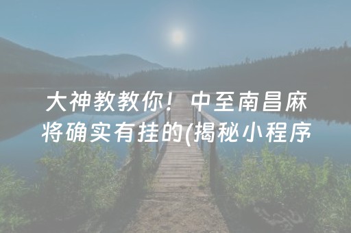 大神教教你！中至南昌麻将确实有挂的(揭秘小程序专用神器下载)