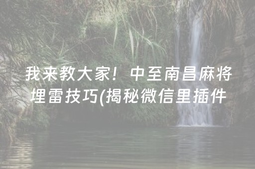 我来教大家！中至南昌麻将埋雷技巧(揭秘微信里插件购买)