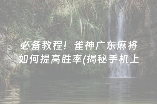 必备教程！雀神广东麻将如何提高胜率(揭秘手机上赢牌技巧)