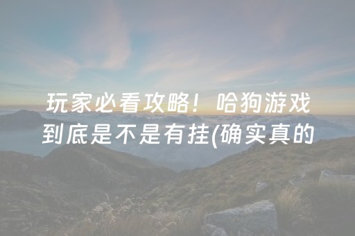 玩家必看攻略！哈狗游戏到底是不是有挂(确实真的有挂)