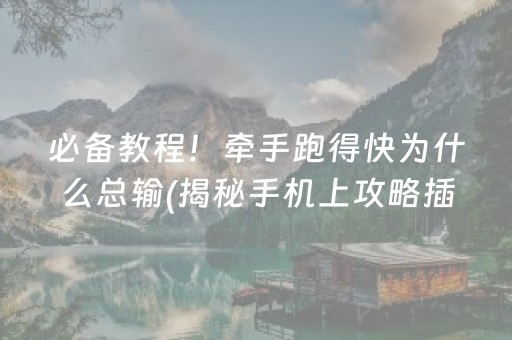 必备教程！牵手跑得快为什么总输(揭秘手机上攻略插件)