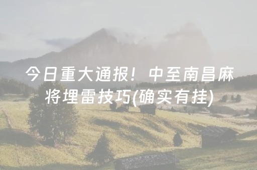 今日重大通报！中至南昌麻将埋雷技巧(确实有挂)