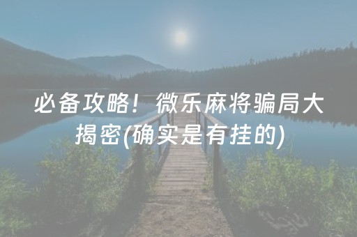 安装教程！老友乳山麻将其实确实有挂(真的有挂)