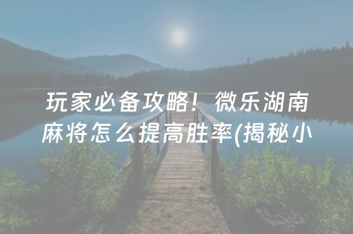 盘点十款！微乐麻将怎么让系统发好牌(揭秘手机上系统发好牌)