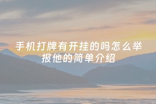 手机打牌有开挂的吗怎么举报他的简单介绍（手机打牌开挂会怎么样）