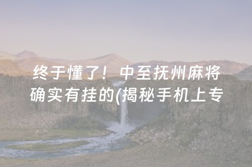 终于懂了！中至抚州麻将确实有挂的(揭秘手机上专用神器下载)