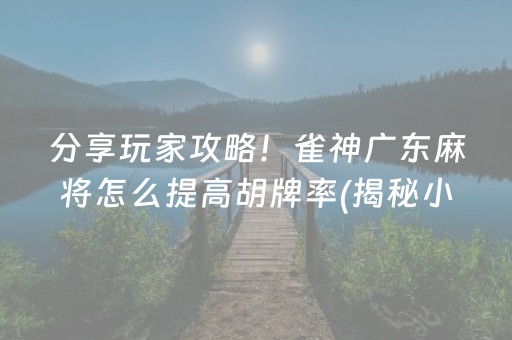 关于！开心泉州麻将怎么提升胜率(揭秘手机上提高胜率)