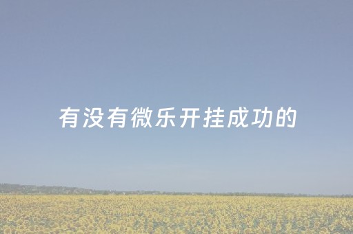 有没有微乐开挂成功的（微乐有开挂吗）