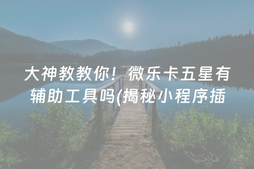 大神教教你！微乐卡五星有辅助工具吗(揭秘小程序插件下载)