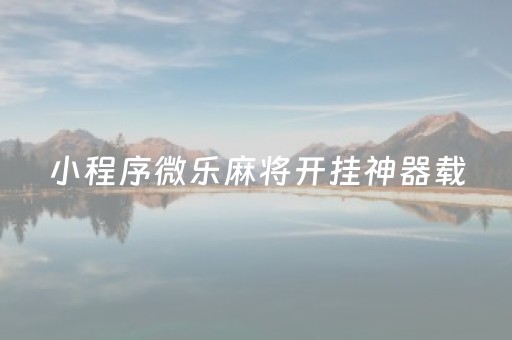 小程序微乐麻将开挂神器载（微乐麻将小程序开挂）